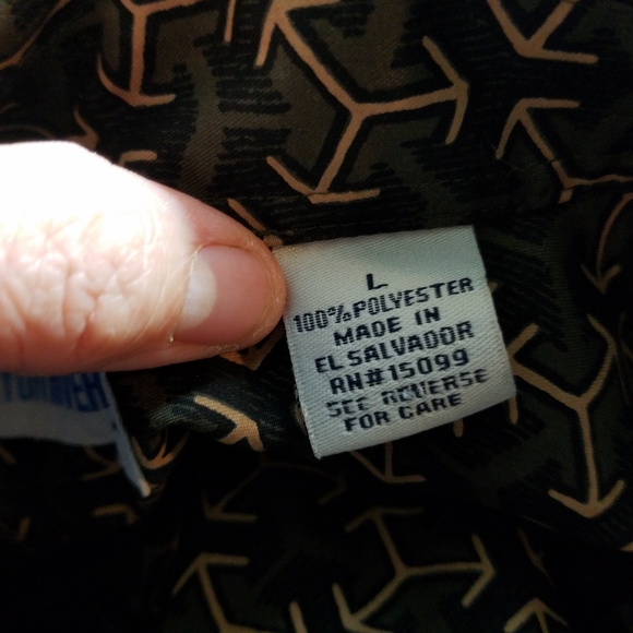 CANYON RIVER BLUES MENS BLACK GOLD ARROWS SHORT SLEEVE BUTTON SHIRT LARGE.Pit - Picture 6 of 7